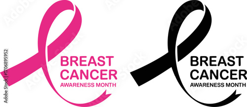 Breast cancer awareness month pink ribbon support campaign