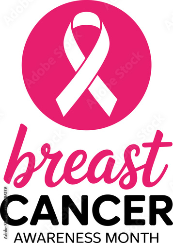 Breast cancer awareness month pink ribbon support and hope