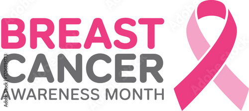 Breast cancer awareness month pink ribbon support campaign