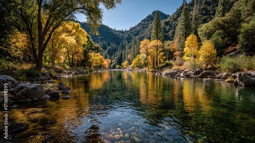 Autumn Reflection on River