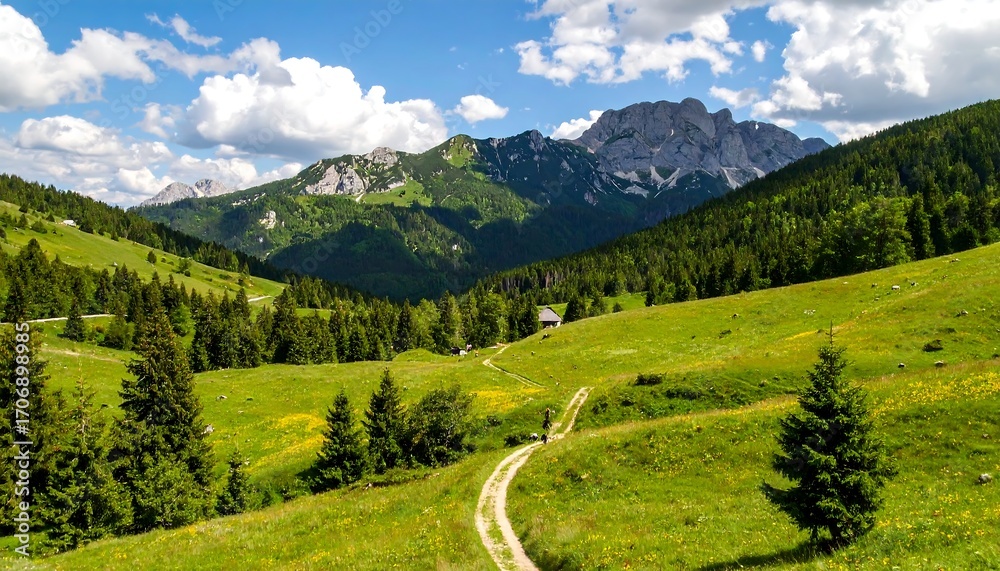 Fototapeta premium Mountain valley scene