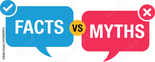 Facts versus myths concept comparing truth and misinformation