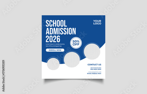 School Admission Announcement for 2026 with Special Offer and Contact Details Promoting Education and Learning Opportunities for Students