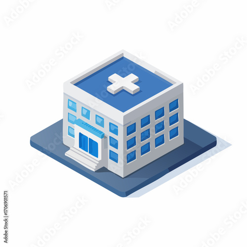 Isometric hospital building icon, a simple 3D vector illustration of a medical clinic or healthcare facility AIzaSyClPJ0XRC-nu8GkvNTzMe5e9SBIdu4I2DE
