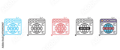Website Domain icon design with white background stock illustration