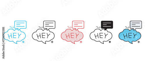 Hey icon design with white background stock illustration