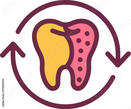 Dental health cycle tooth decay prevention oral hygiene icon