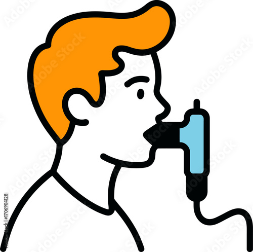 Using nebulizer machine for asthma treatment breathing aid