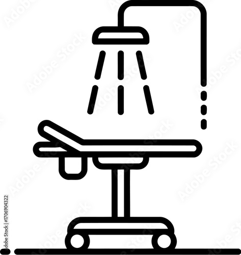 Shower stretcher medical equipment icon vector illustration