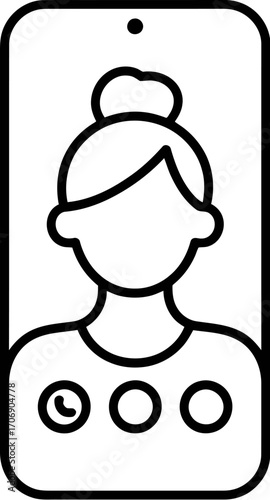 Woman avatar on smartphone vector icon social media profile