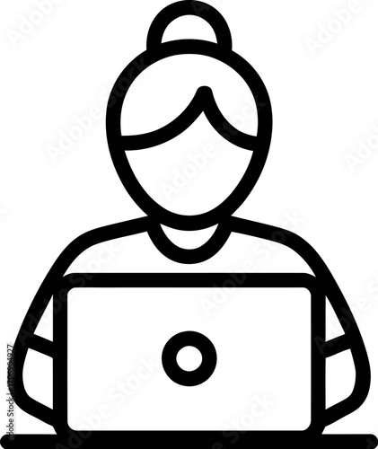 Focused person working diligently on a laptop computer, representing productivity and remote work.