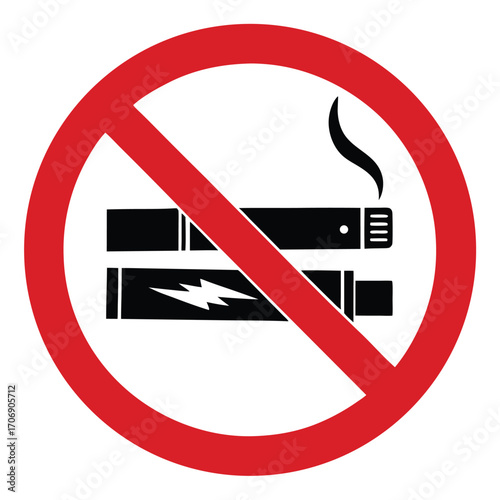No smoking, No vaping combined sign. High resolution vector icon 
