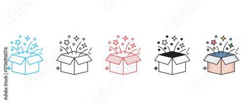 Confetti Box icon design with white background stock illustration