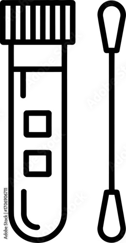 Medical test kit with swab for diagnostic sampling