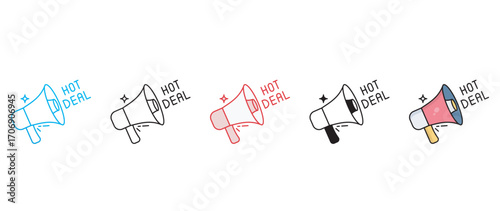 Hot Deal icon design with white background stock illustration