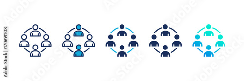 Group icon set multiple style collection