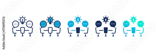 Discussion icon set multiple style collection