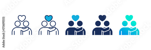 Friend icon set multiple style collection