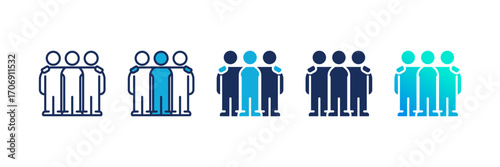 Friendship icon set multiple style collection