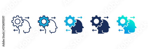 Human Behavior icon set multiple style collection
