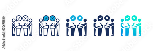 Debate icon set multiple style collection