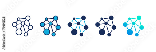 Social Network icon set multiple style collection