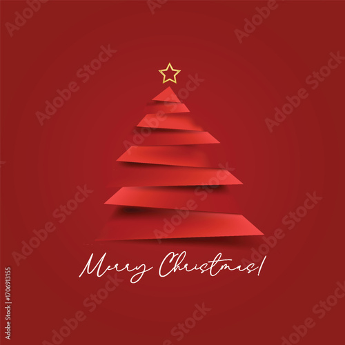 Minimalist Christmas Tree with Merry Christmas 