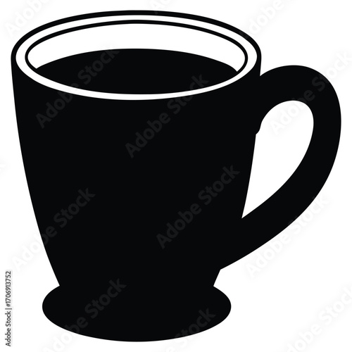 A black silhouette of a hot cocoa mug