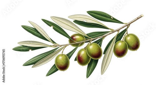 Wallpaper Mural Fresh Olive Branch with Ripe Olives Torontodigital.ca