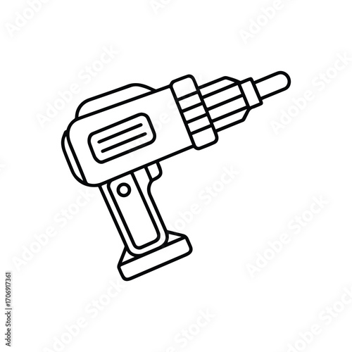 oscillating tool outline vector illustration line art