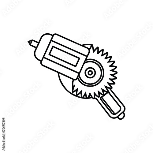 oscillating tool outline vector illustration line art