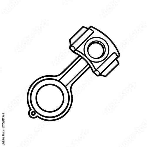 Engine piston outline vector for automotive and mechanical design