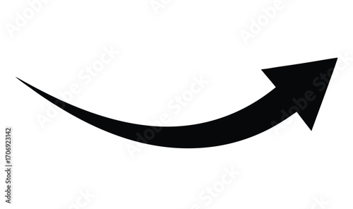 black arrow flat style icon on transparent background. arrow icon for your website design, logo, app, ui. arrow indicated the direction symbol. curved arrow sign.