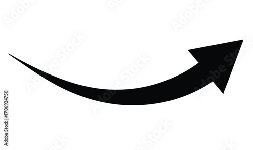 black arrow flat style icon on transparent background. arrow icon for your website design, logo, app, ui. arrow indicated the direction symbol. curved arrow sign.
