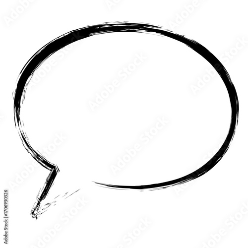 Grunge brush stroke speech bubble – Unique ink accent crafted for posters, comics, and digital artworks.
