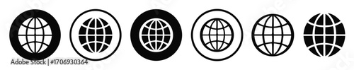 High resolution globe or website icon set isolated on transparent background. design element for Website, app, business card, cv 
