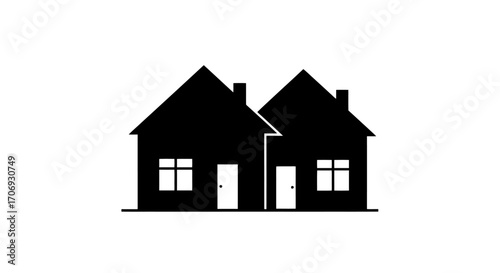 Minimalist House Icon Depicting Residential Real Estate, Suitable for Property Listings, Home Services Advertising, and Architectural Design Presentations