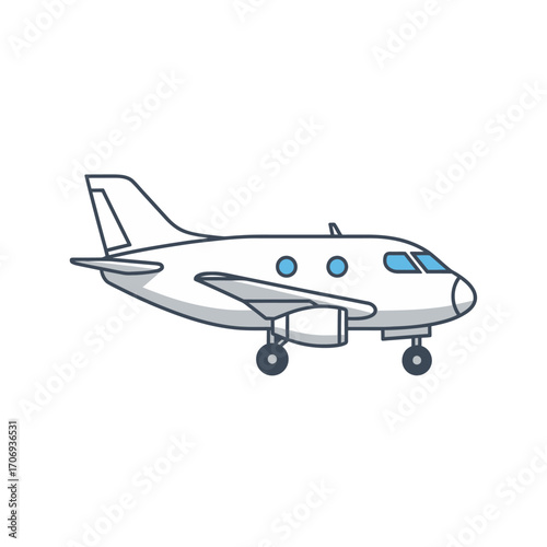 Airplane Travel Icon – Flat Vector Transportation