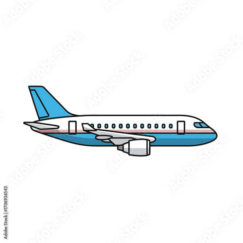 Airplane Travel Icon – Flat Vector Transportation