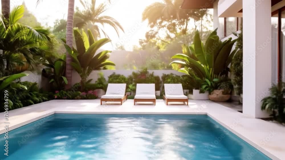custom made wallpaper toronto digitalTropical pool view
