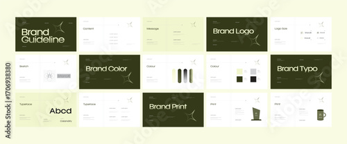 Complete Brand Identity Guidelines Template, Professional Logo Presentation, Modern Brand Guidelines Template