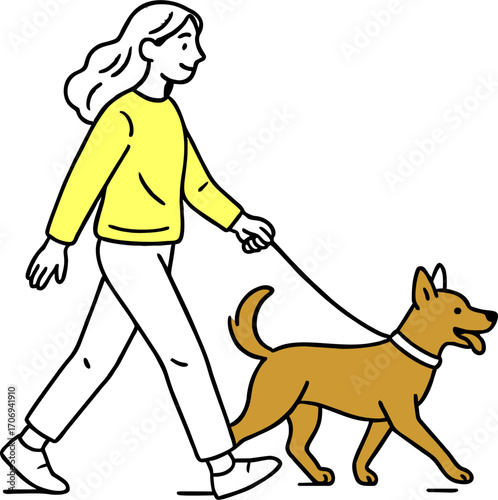 Dog Walkers, people with dog walking,dog walk pet owner, man woman walking dog ilustration flat vector design