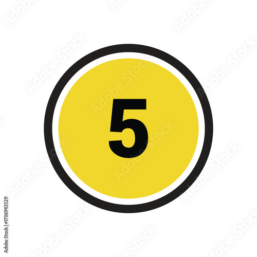 5 number icon vector outline design symbol or illustration