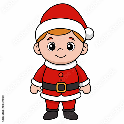 Cute santa claus cartoon character illustration for christmas holiday season vector graphic design element