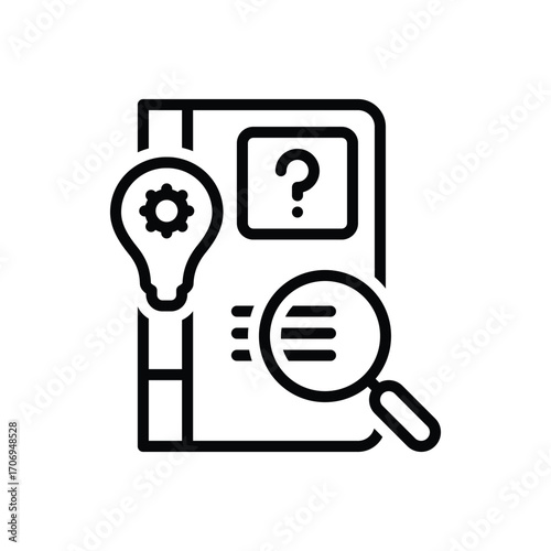 Black line icon for inquiry based