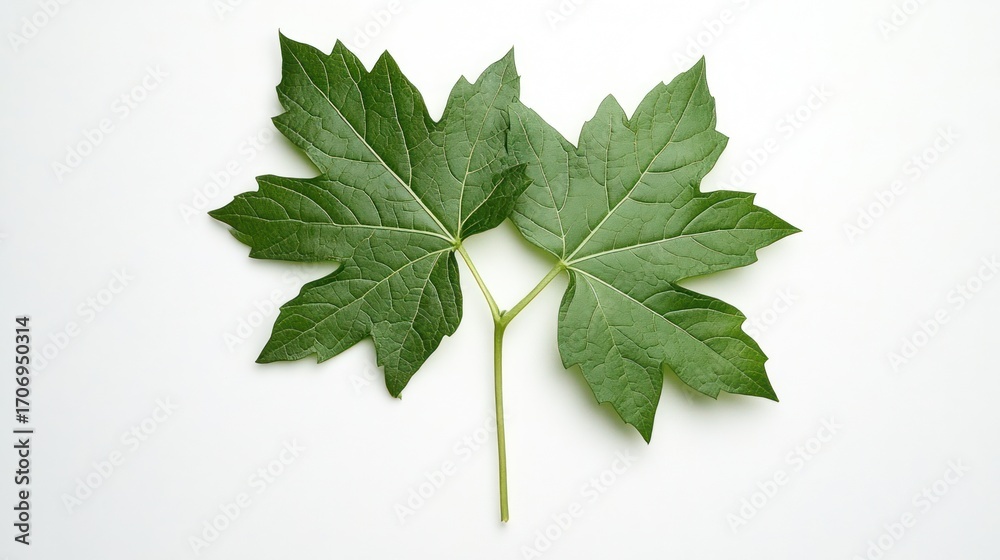 Fototapeta premium Two vibrant green leaves