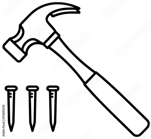 claw-hammer-nails-line-art