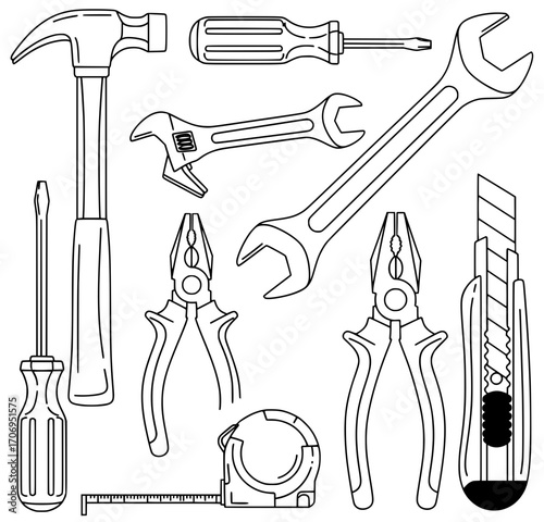 repair-tools-collection-line-art