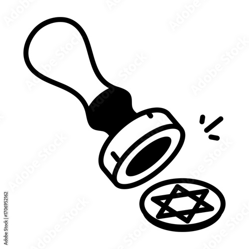 A doodle style icon showing a stamp
