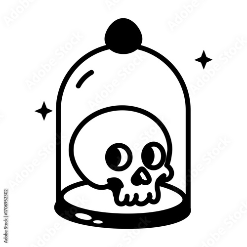 A sketchy style icon showing a skull
